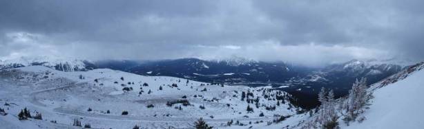 A panorama from just above treeline. Note the Signal fire road.