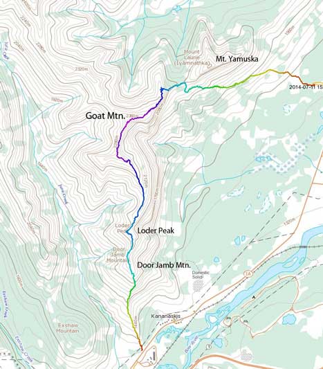 Goat Mountain Traverse route