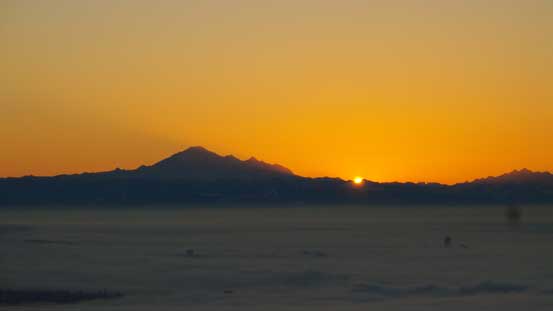 Sunrise over the shoulder of Mt. Baker